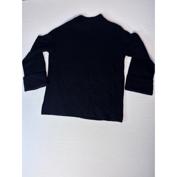 Athleta Black Ribbed Mock Neck Wrap Front Sweater XS 466769-03 HO22 NWOT - Picture 6 of 9